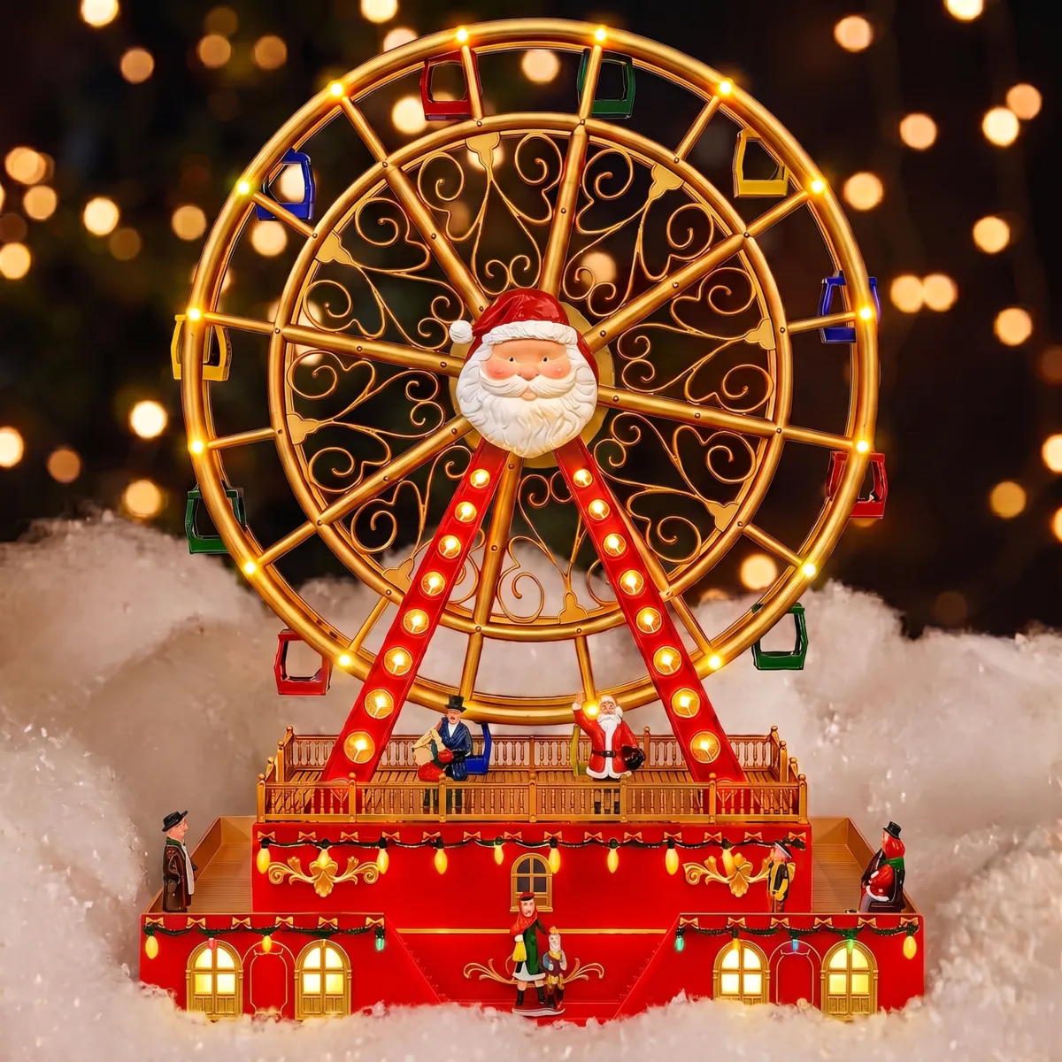 Grande ruota di Natale luminosa, musicale e animata (H47 cm) Wonderland