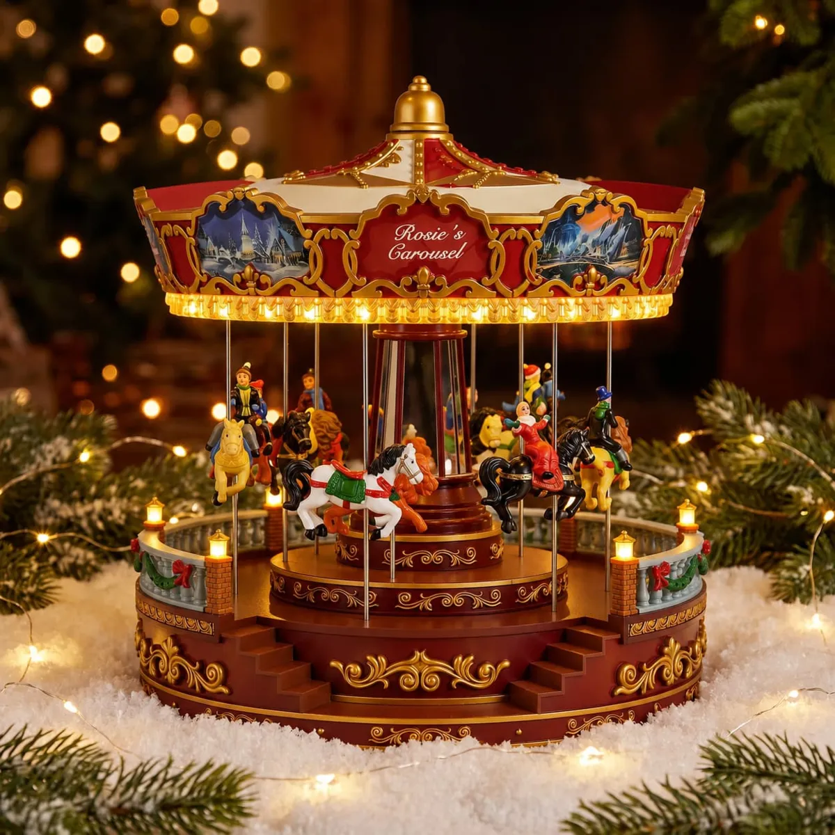 Carosello luminoso, musicale e animato (H31 cm) Wonderland