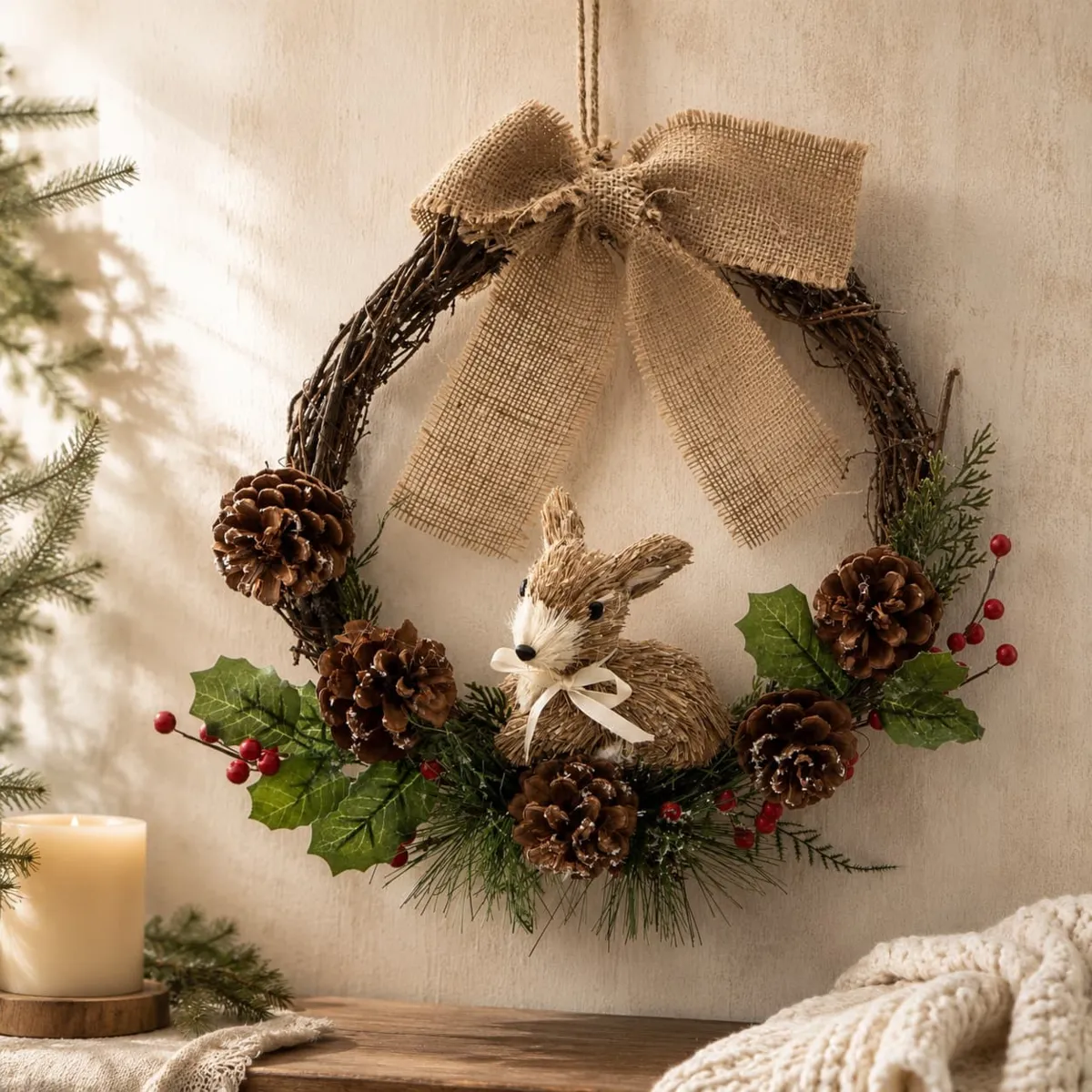 Corona di Natale Coniglietto 1