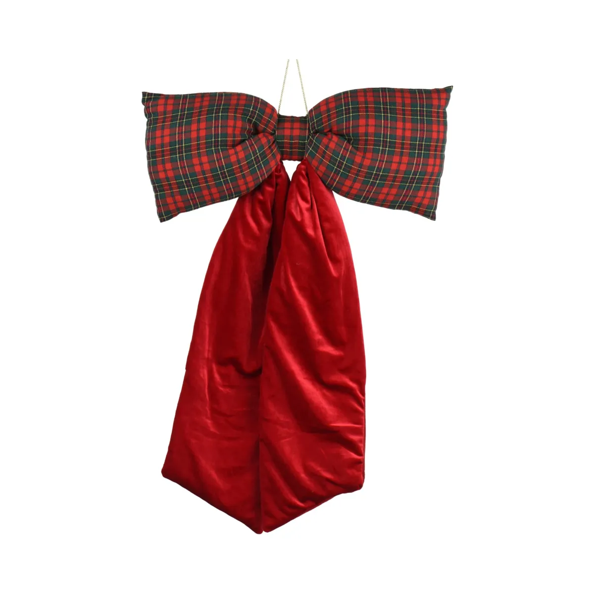 Fiocco di Natale Gigante (H80 cm) Velluto chic Tartan