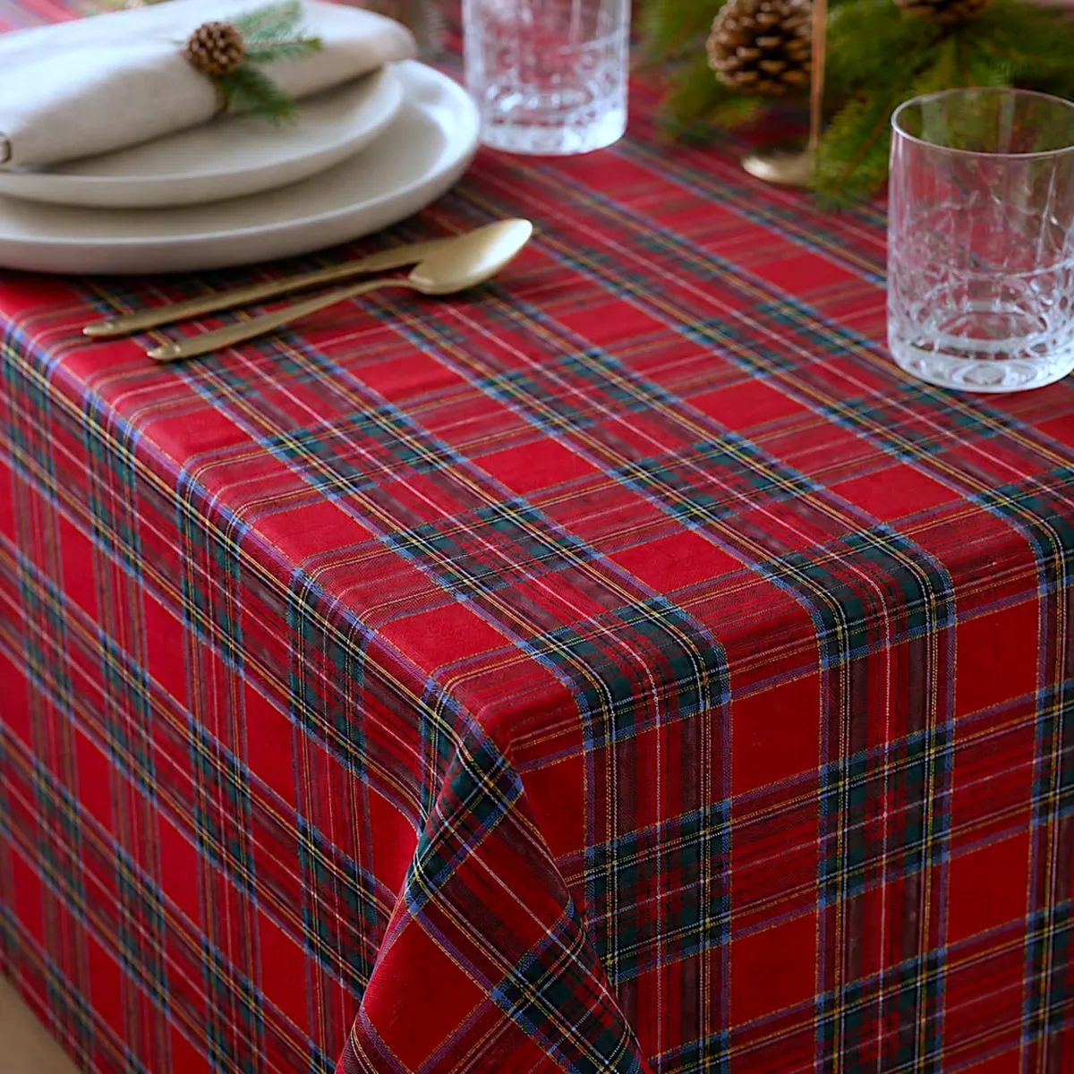 Tovaglia di Natale rettangolare in cotone (140 x 300 cm) Clark Multicolore