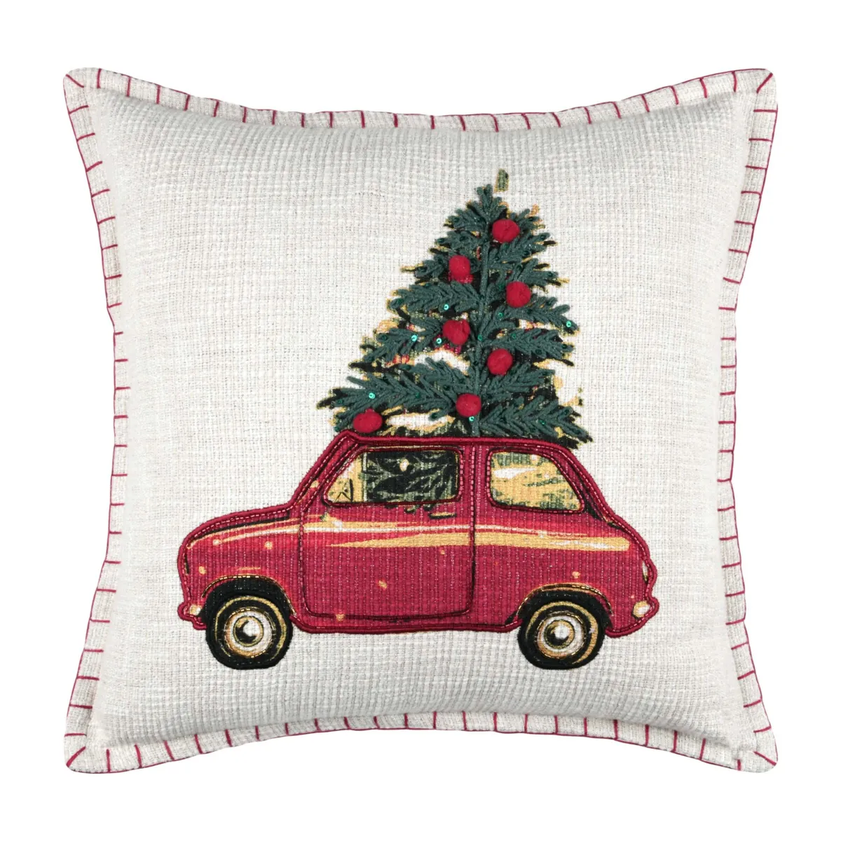 Cuscino natalizio quadrato in cotone (45 x 45 cm) Clark Beige