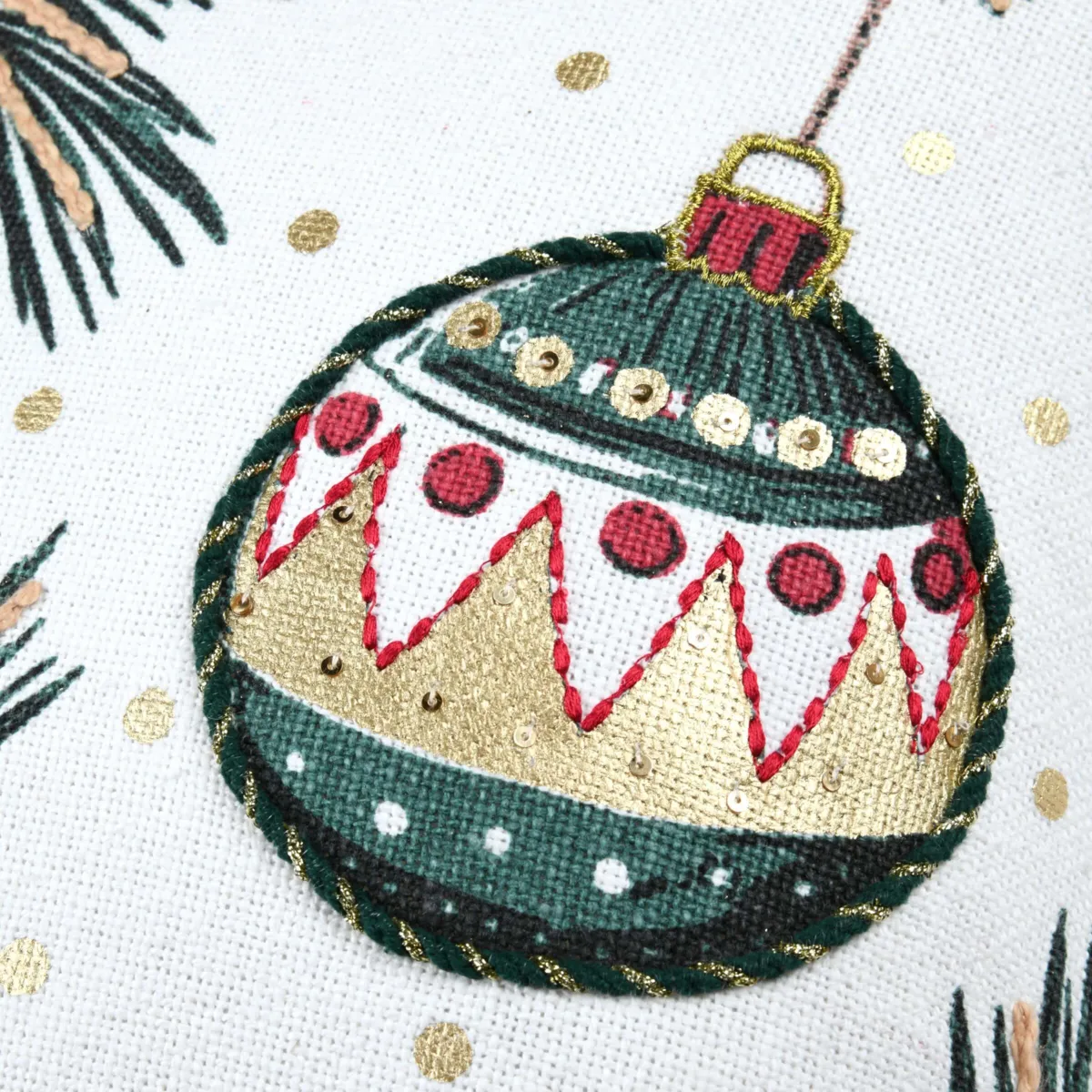 Cuscino natalizio quadrato in cotone (45 x 45 cm) Clark Ecru