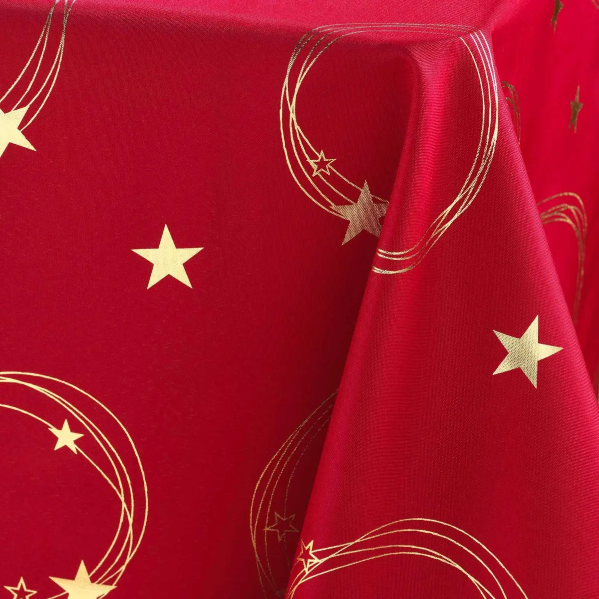 Tovaglia di Natale rettangolare anti macchia (150 x 300 cm) Stella Rosso e dorato