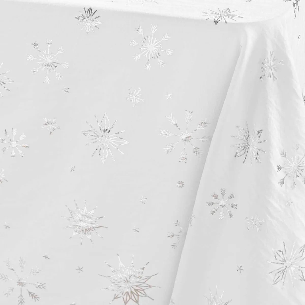 Tovaglia rettangolare effetto metalizzato anti macchia per periodo natalizio (140 x 240 cm) Astrelia Bianco e argento