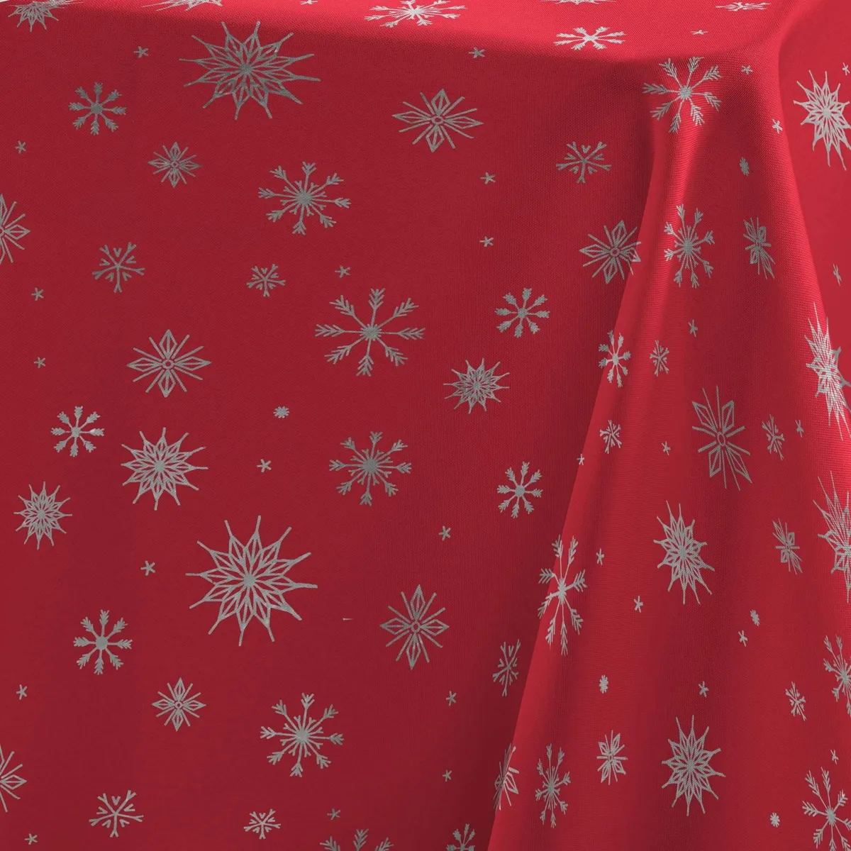 Tovaglia rettangolare anti macchia per periodo natalizio (140 x 240 cm) Astrelia Rosso e argento