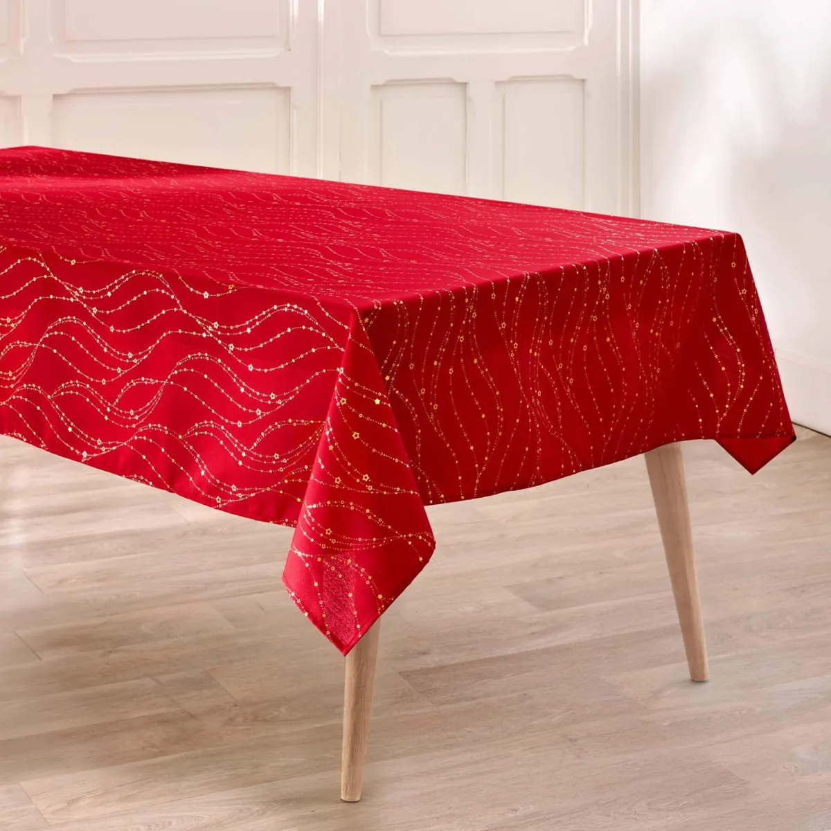 Tovaglia rettangolare effetto anti macchia (150 x 300 cm) Lumia Rosso e oro