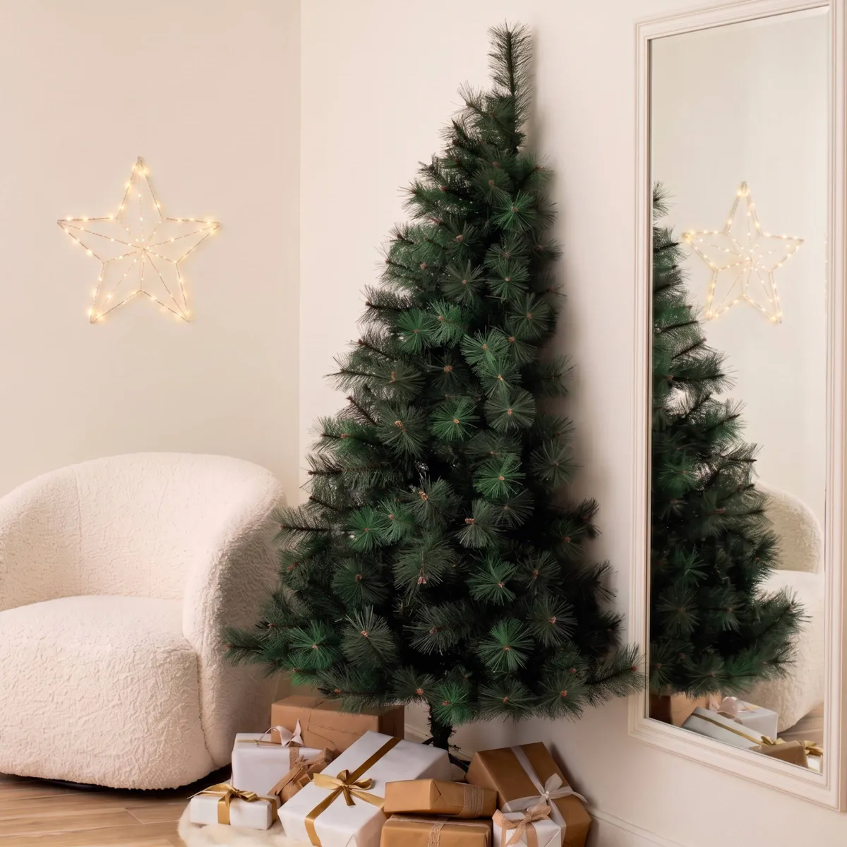 Mezzo albero di Natale artificiale (H150 cm) Edmonton Verde abete