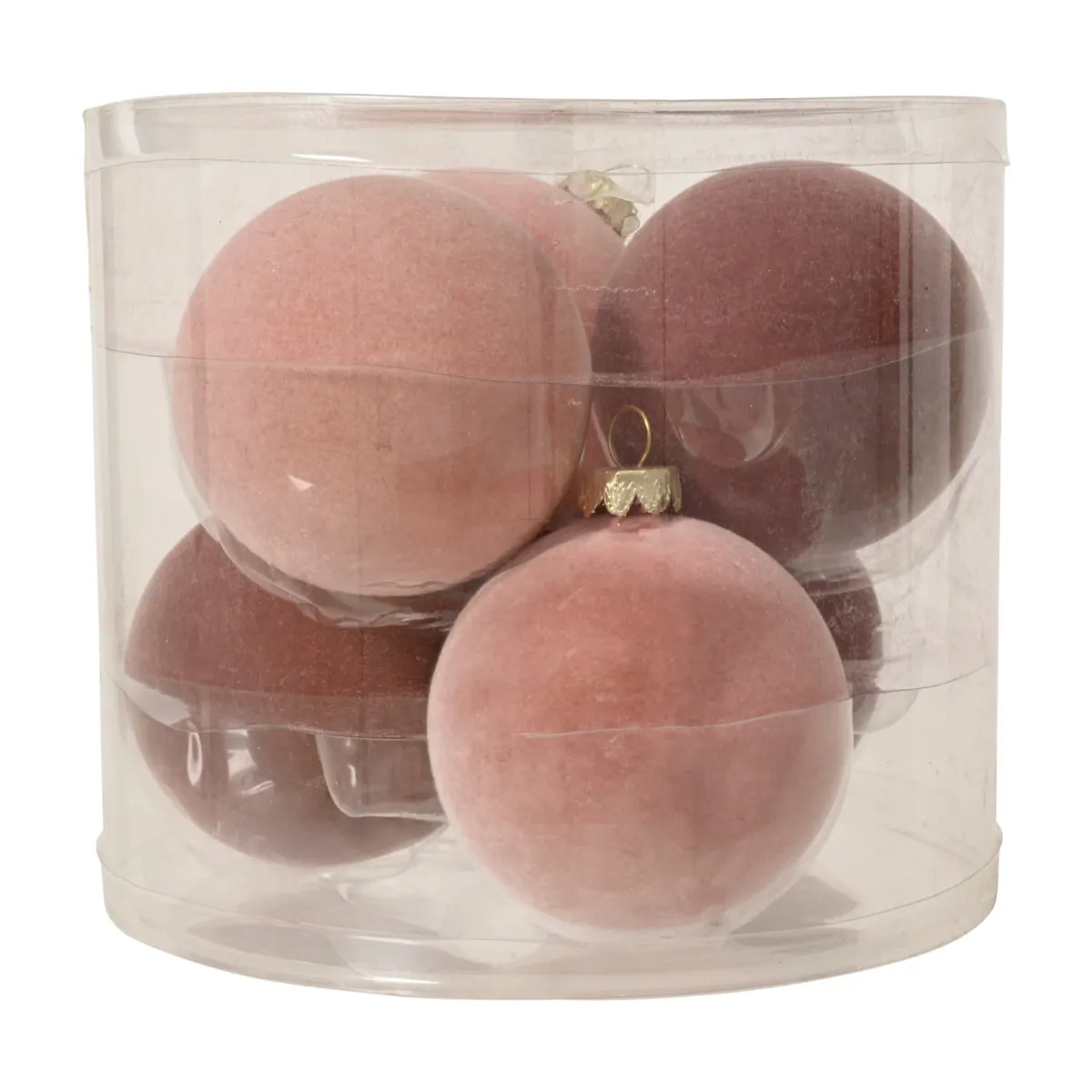 Set di 6 palline in vetro (D80 mm) Velluto Rosa cipria