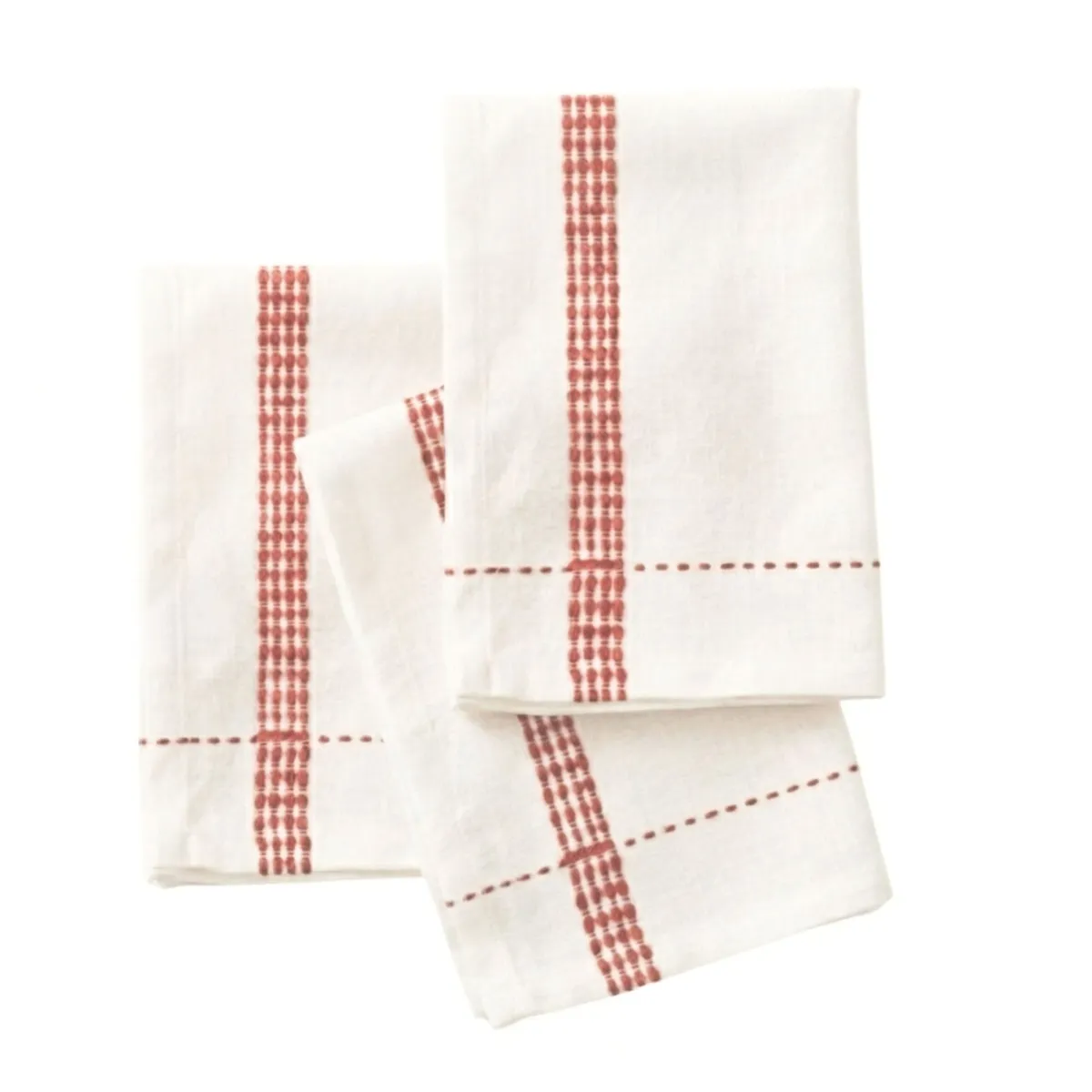 Set di 3 asciugamani in cotone (40 x 40 cm) Lana Terracotta