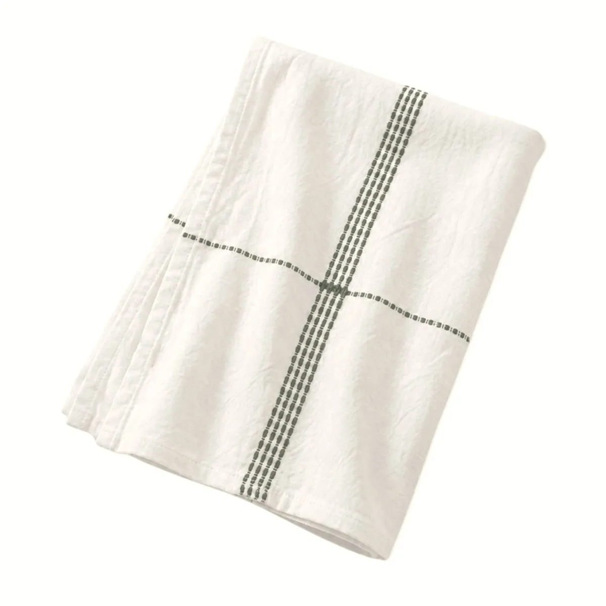 Tovaglia rettangolare in cotone (150 x 350 cm) Lana Verde rosmarino