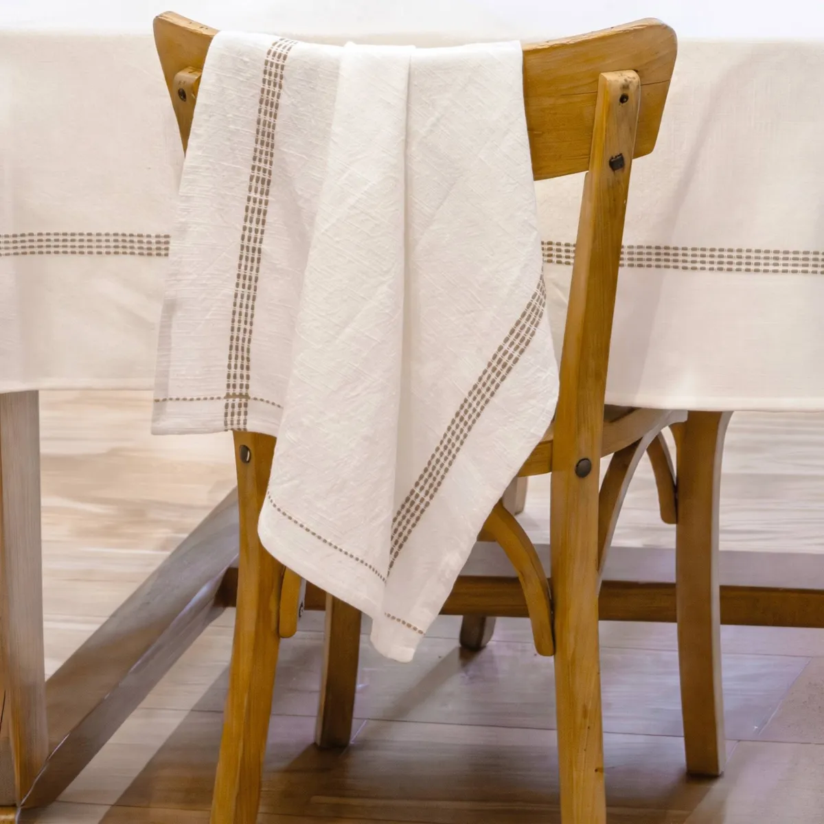 Tovaglia rettangolare in cotone (150 x 300 cm) Lana Corda