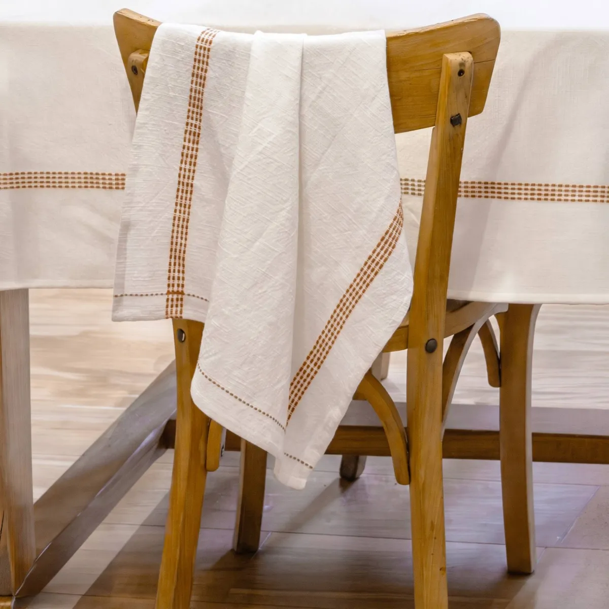 Tovaglia rettangolare in cotone (150 x 250 cm) Lana Giallo ocra