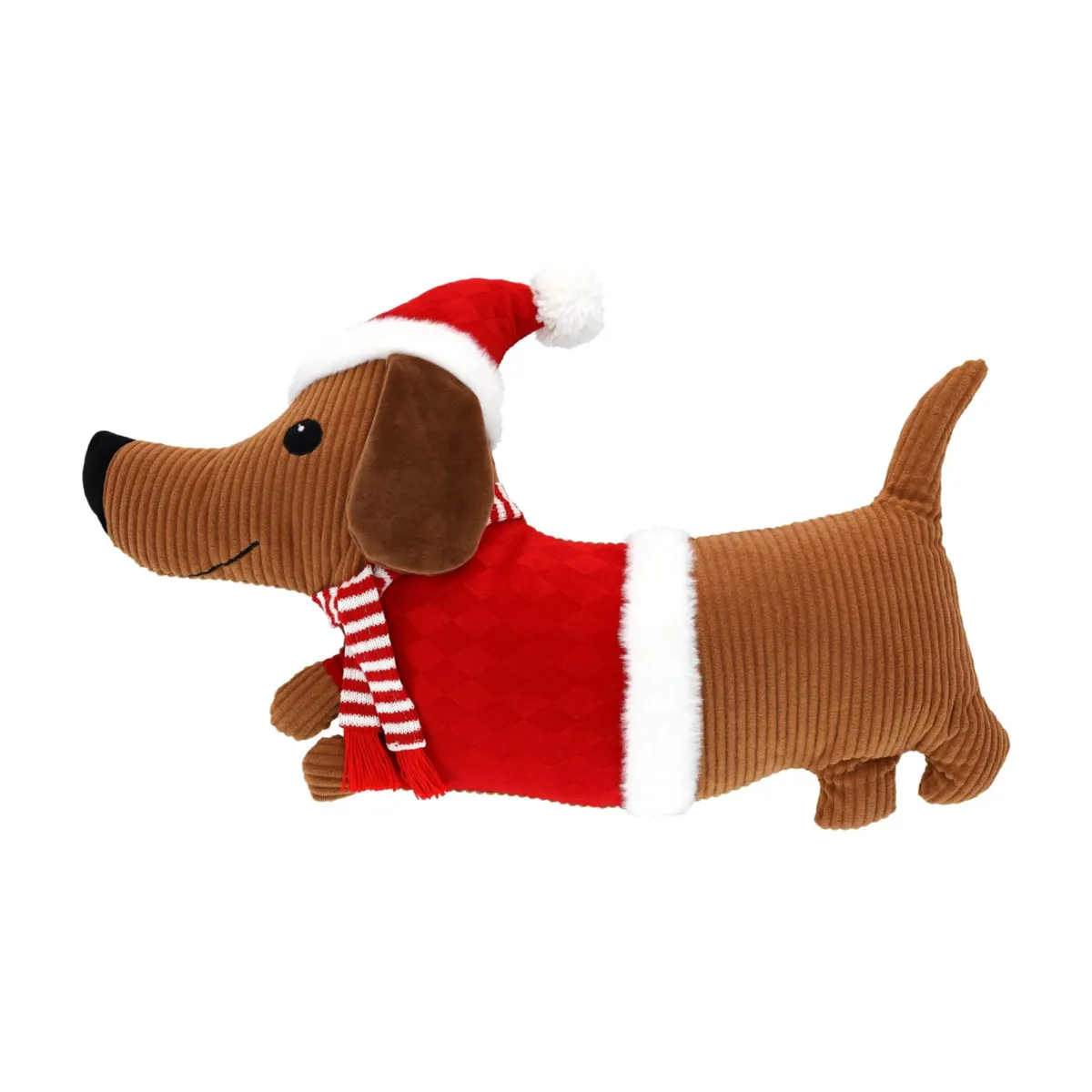 Cuscino di Natale (H33 cm) Cane bassotto Lucien Rosso e marrone