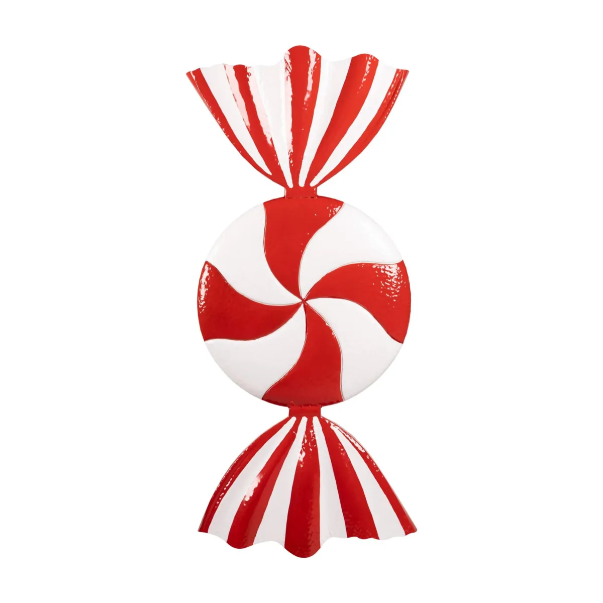 Caramella decorativa in metallo (H134 cm) Dolcetto natalizio Rosso e bianco