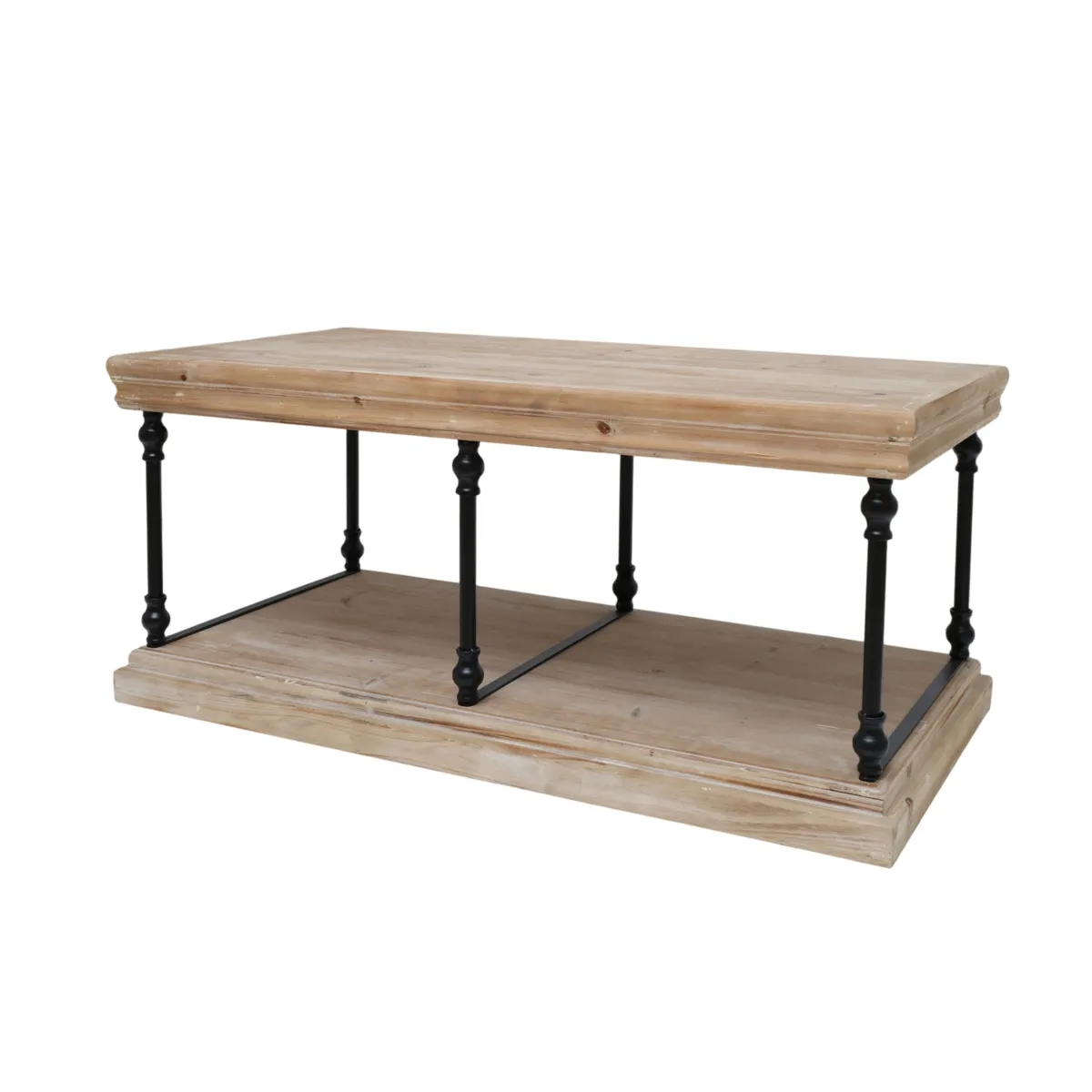 Tavolino in legno e metallo (H48,3 cm) Otis Naturale