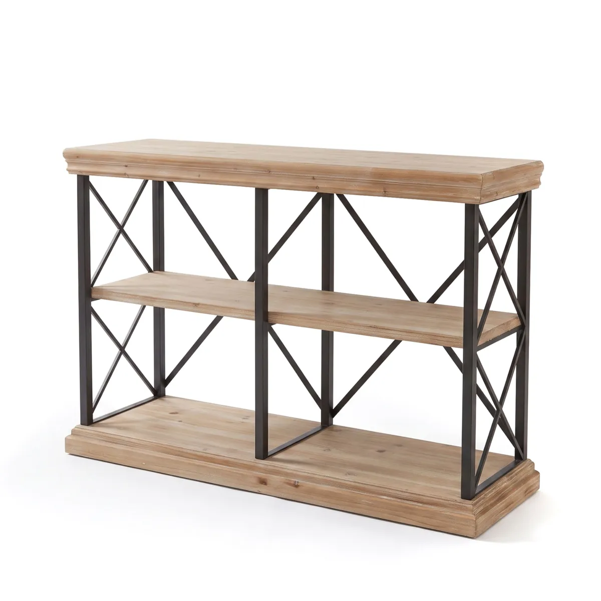 Consolle in legno e metallo modello medio (H85,7 cm) Otis Naturale