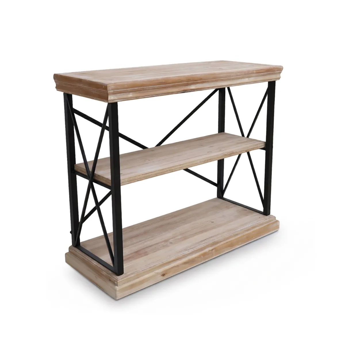 Consolle legno e metallo piccolo modello (H82,6 cm) Otis Naturale