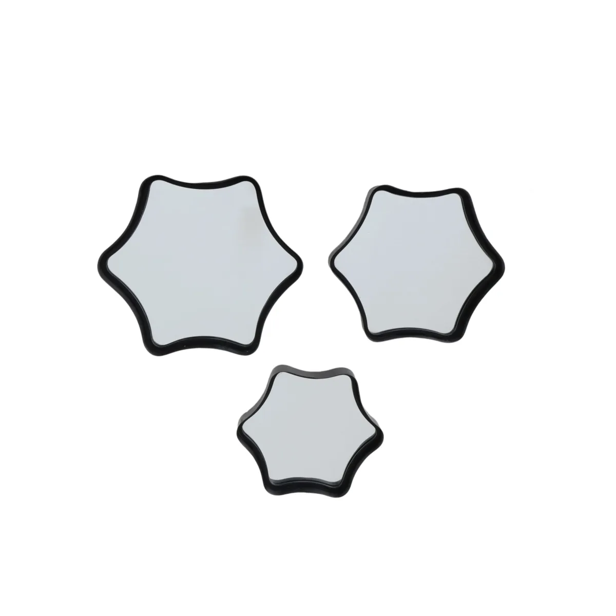 Set di 3 specchi da parete in metallo (H28,5 cm) Kora Nero