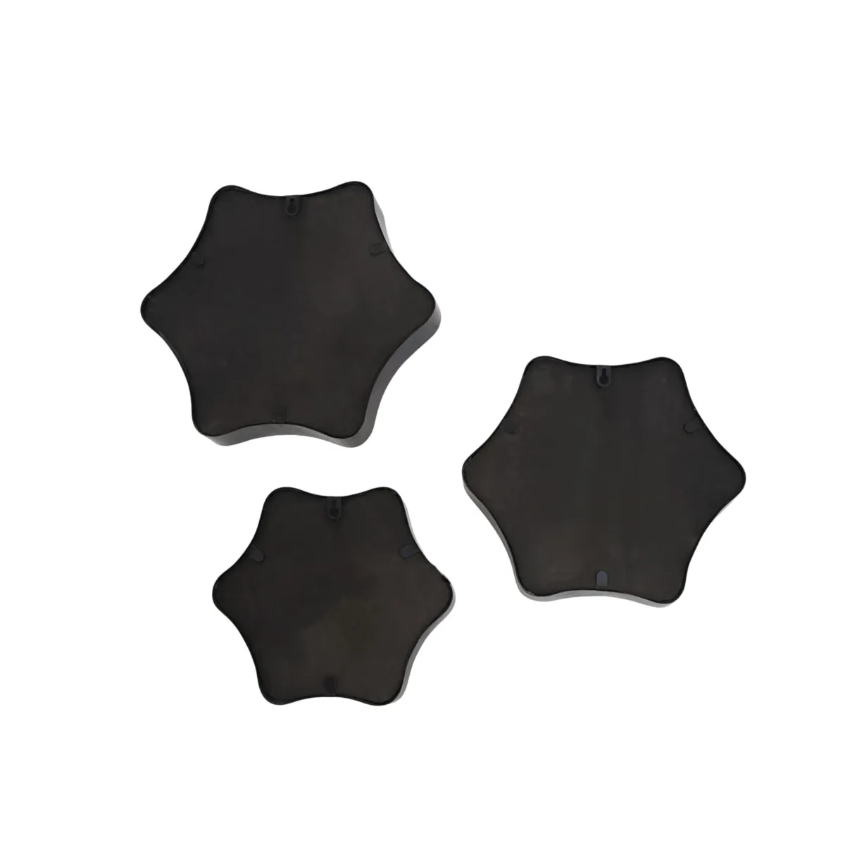 Set di 3 specchi da parete in metallo (H28,5 cm) Kora Nero