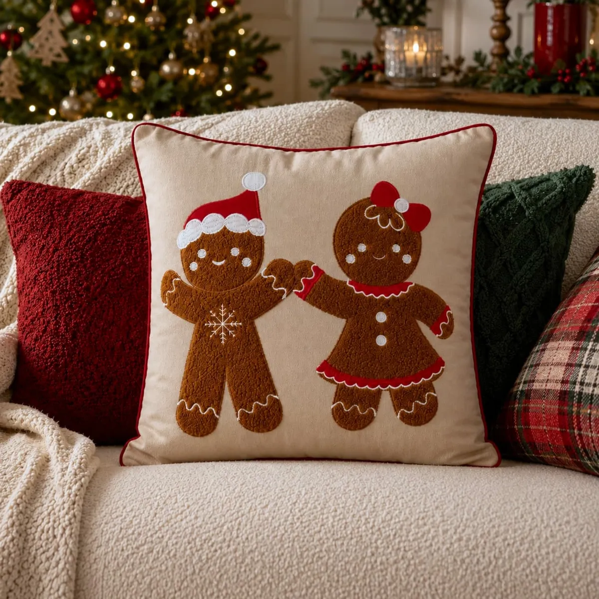 Cuscino di Natale quadrato (45 x 45 cm) Ginger Caramel