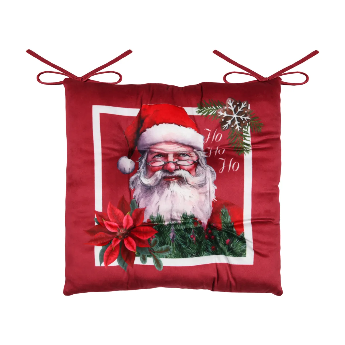 Cuscino per sedia di Natale (38 x 38 cm) Christmas Bordeaux