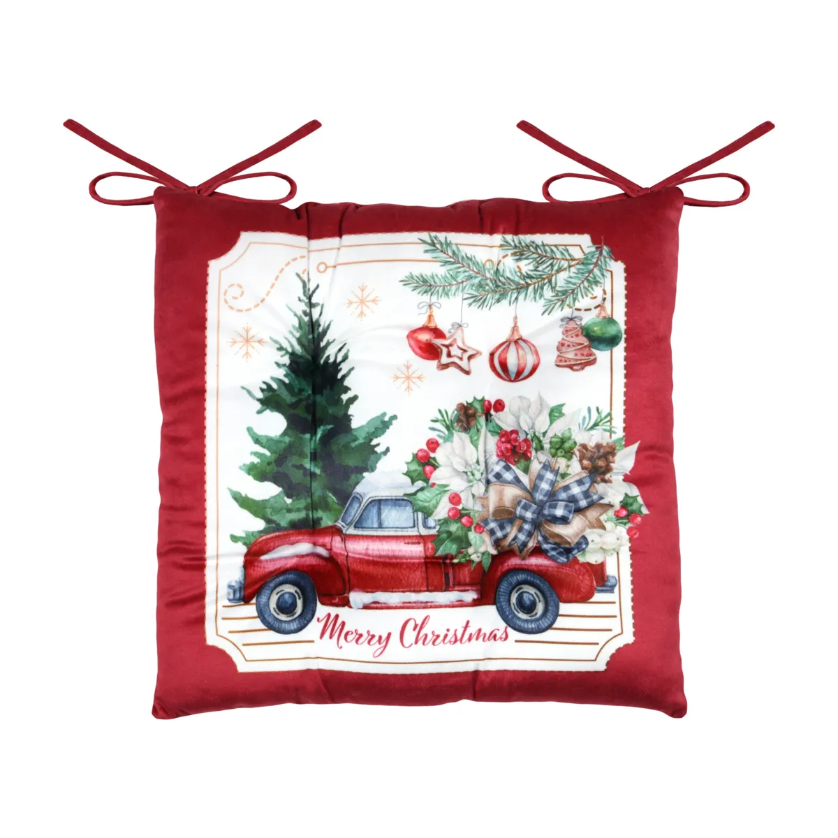 Cuscino per sedia di Natale (38 x 38 cm) Christmas Ecru