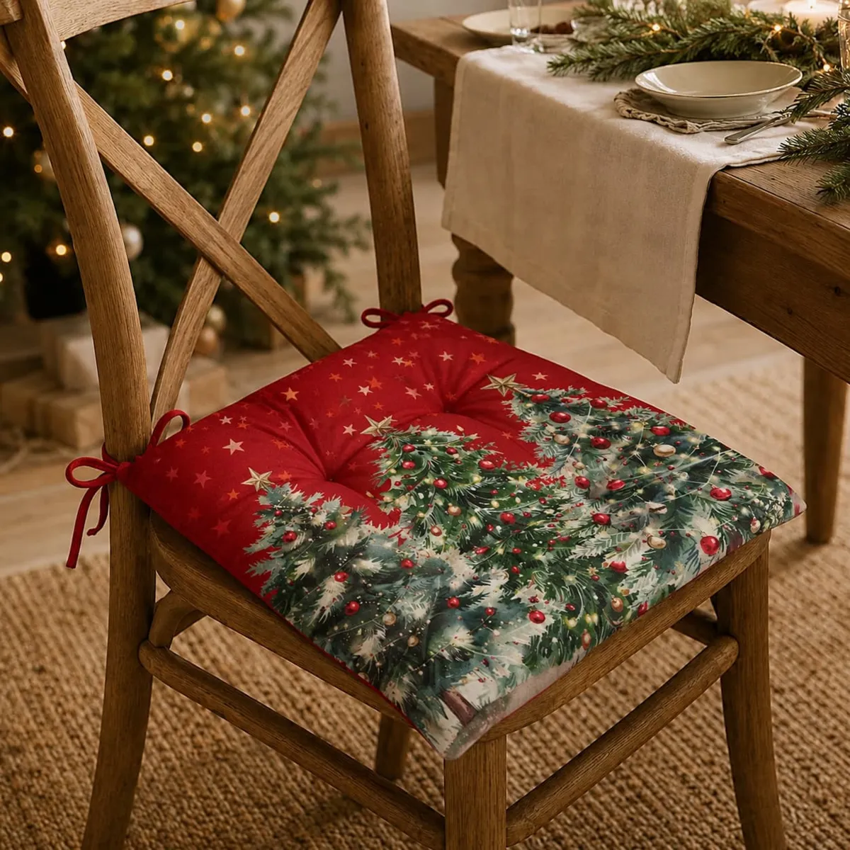 Cuscino per sedia di Natale (38 x 38 cm) Christmas Multicolore