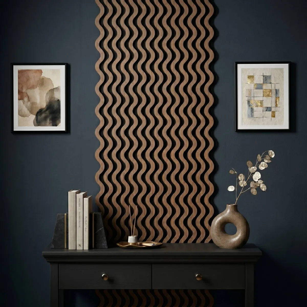 Set di 4 pannelli murali in legno Amani (60 cm) Naturale