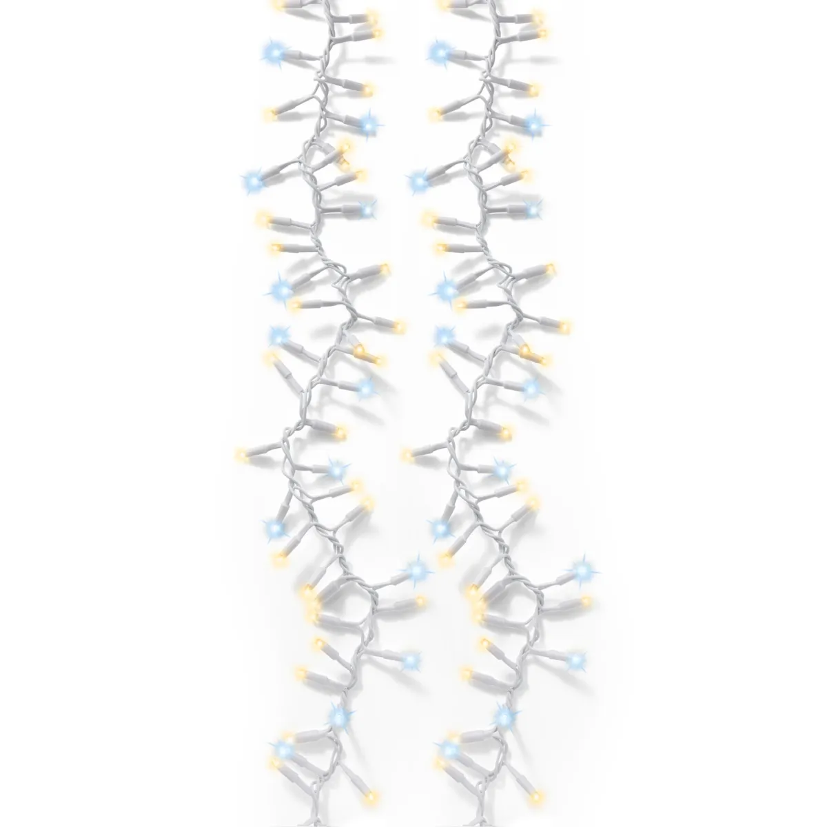Catena luminosa collegabile 5 m 200 LED cavo bianco Pro-lights Flash Bianco caldo e freddo