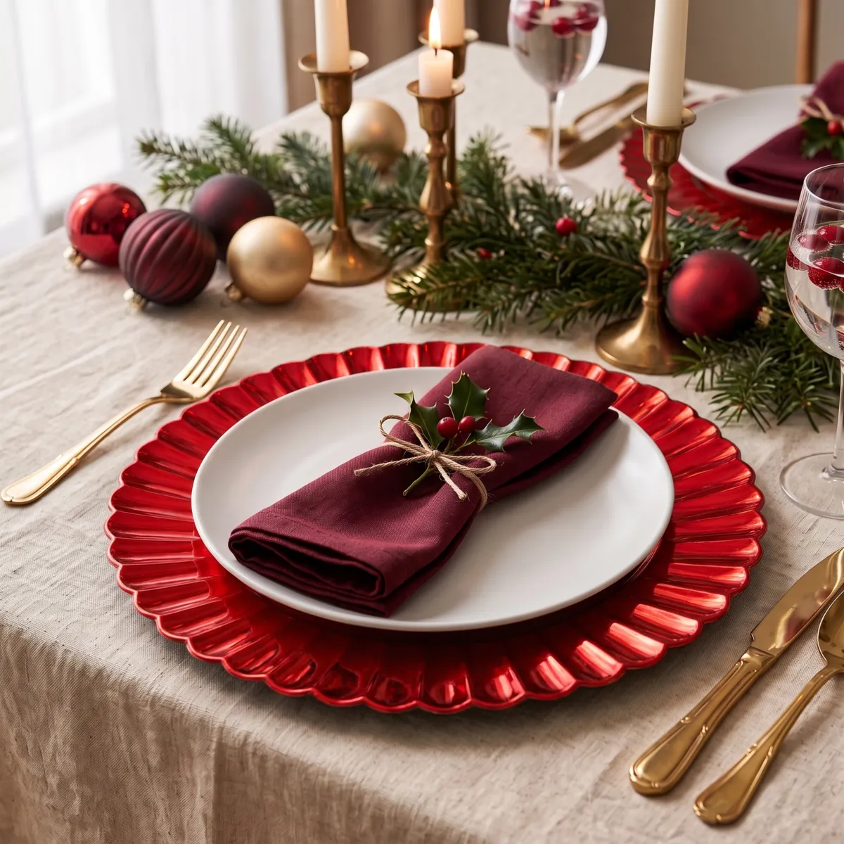 Set di 12 sottopiatti Conchiglia Rossa