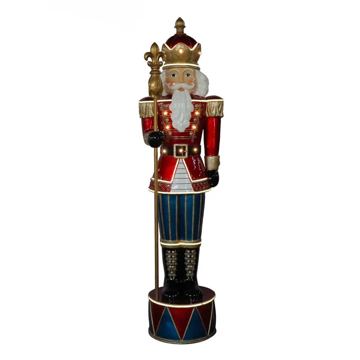 Soldato Schiaccianoci luminoso Gigante 29 LED (H183 cm) Björn Royal Blu e dorato
