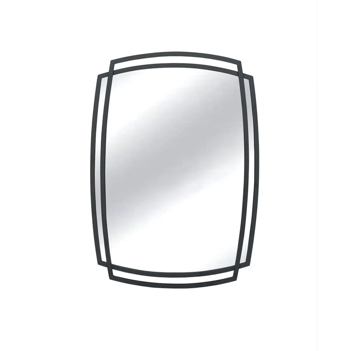 Specchio da parete in metallo (H70 cm) Strate Nero