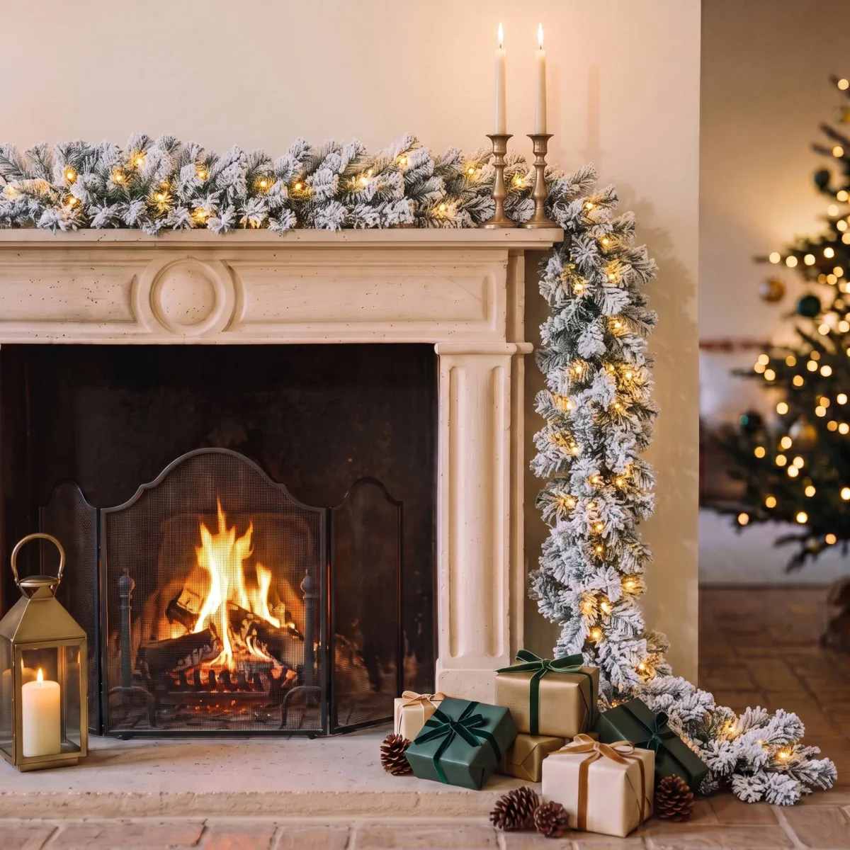 Ghirlanda abete luminosa Royal Bianco caldo
