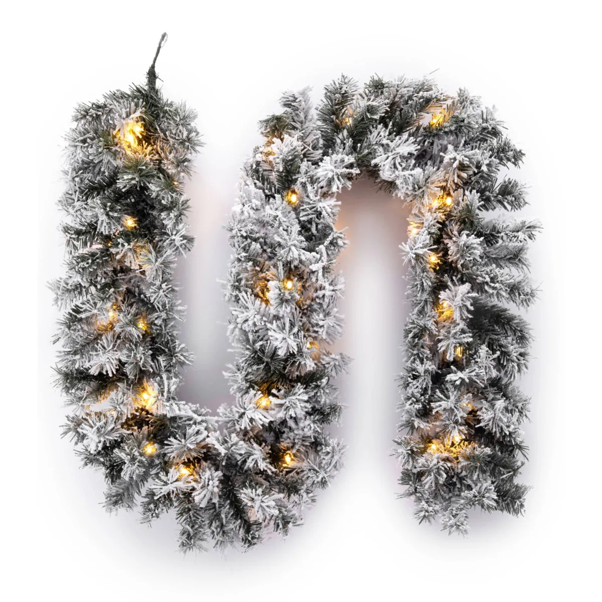 Ghirlanda luminosa di abete (180 cm - D25) Royal Verde innevato e bianco caldo