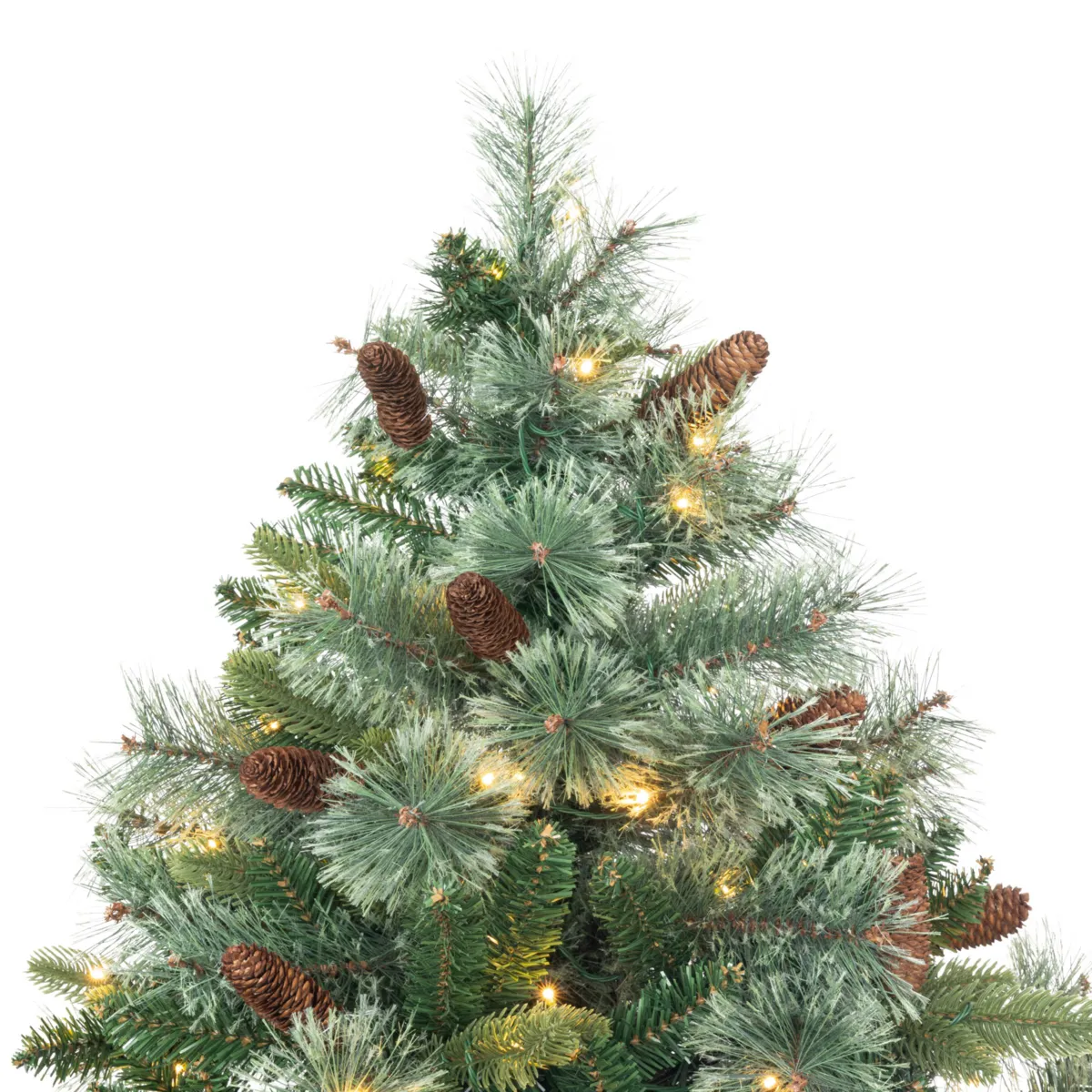 Albero di Natale artificiale luminoso H210 cm Washington Luxe Verde abete