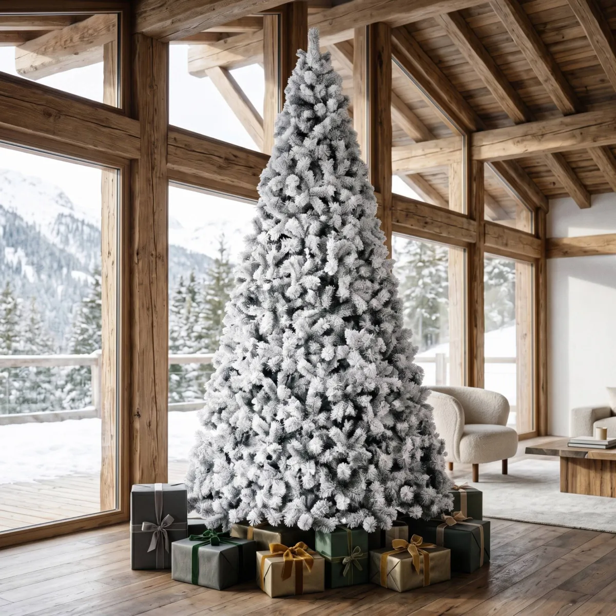 Künstlicher Weihnachtsbaum (H360 cm) Edmonton Schneefarbenes Grün - Kunsttannen & Deko-Bäume