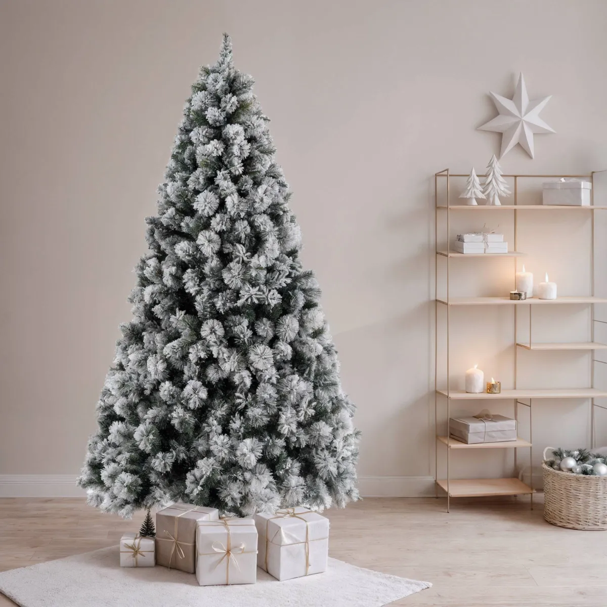 Albero di Natale artificiale Edmonton Alt. 210 cm Verde innevato
