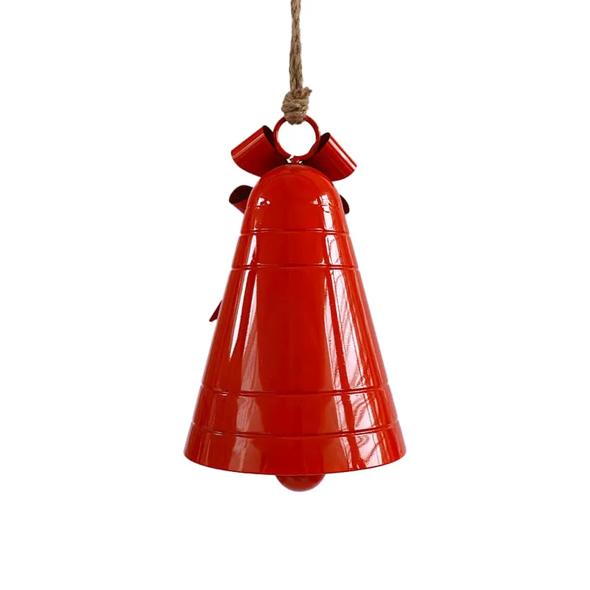 Campana di Natale in metallo (H45 cm) Tradizione delle feste Nova Rosso