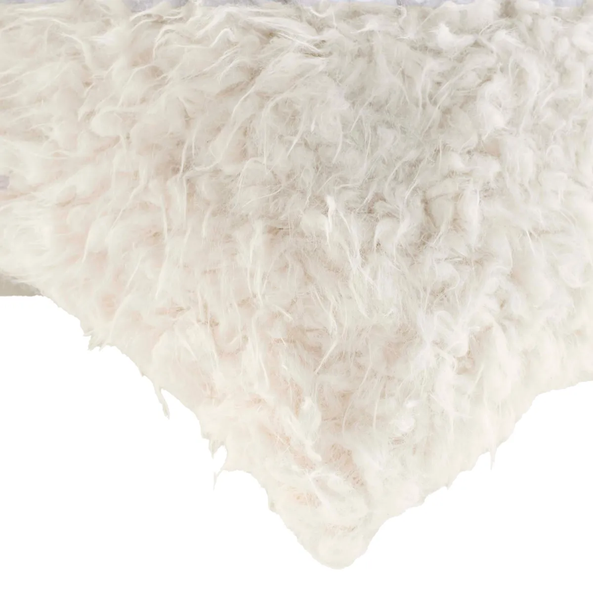 Cuscino quadrato in similpelliccia (45 x 45 cm) Pecora Ecru
