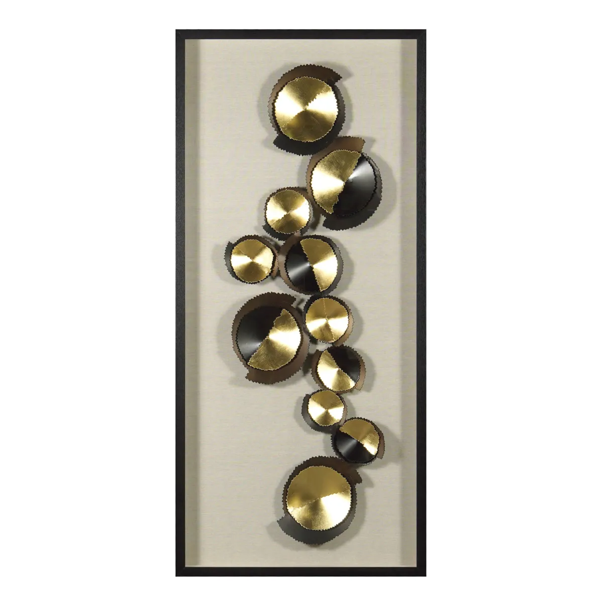 Quadro decorativo in rilievo in metallo (70 x 150 cm) Solen Argento