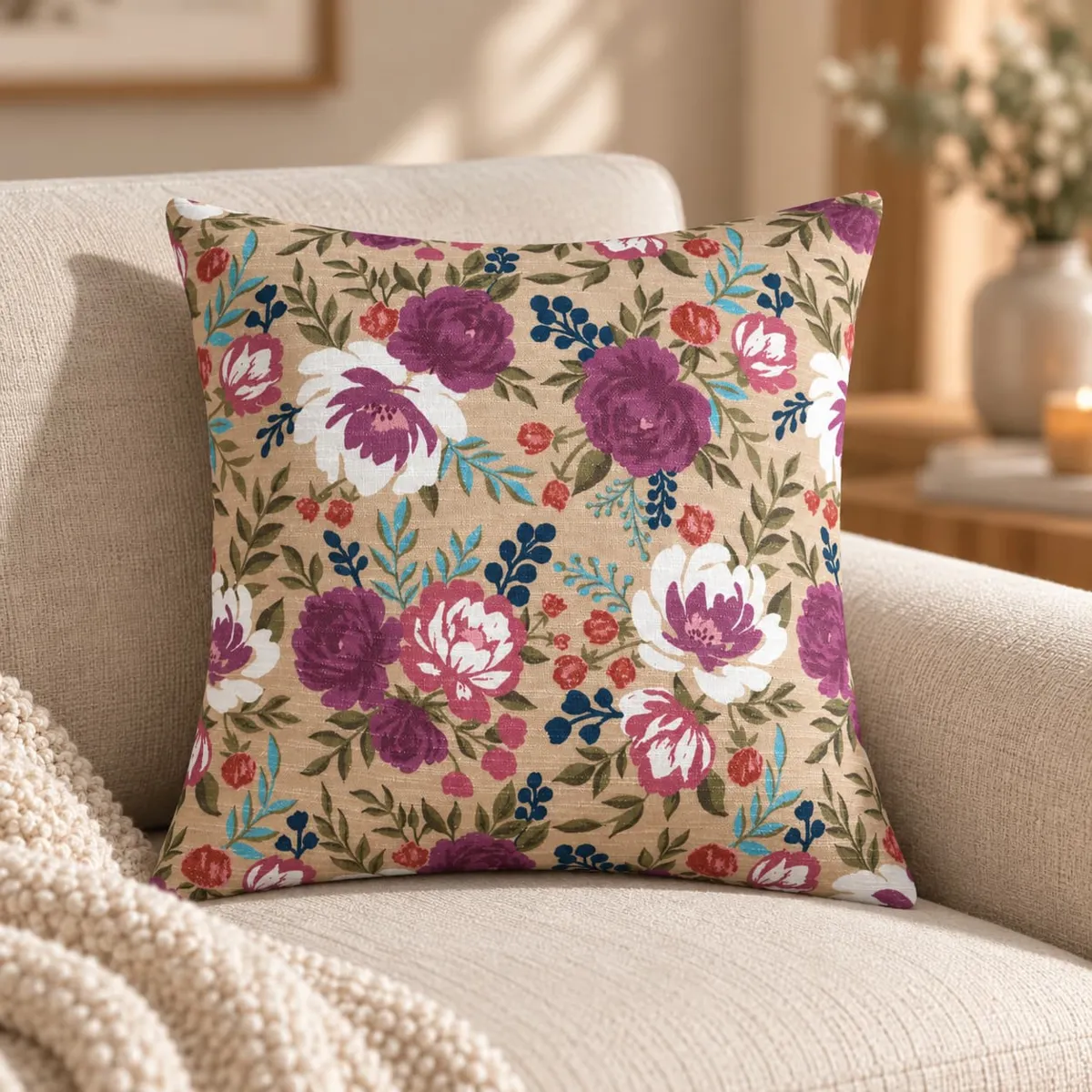 Cuscino quadrato cotone (45 x 45 cm) Augusta Multicolore