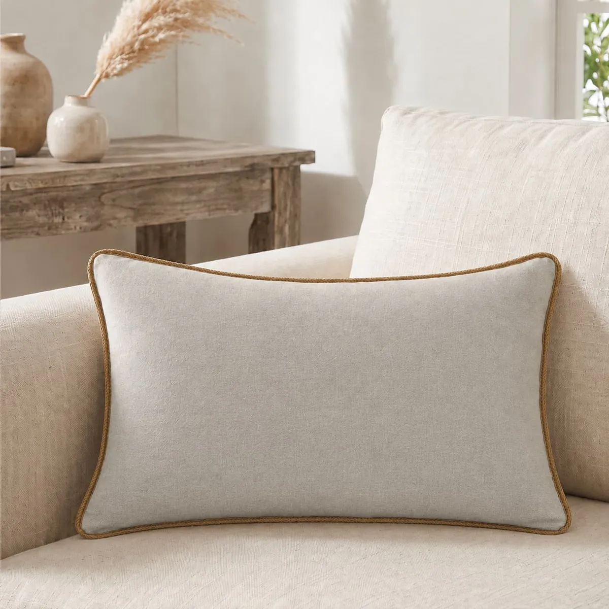 Cuscino rettangolare in juta (40 x 60 cm) Mariette Beige