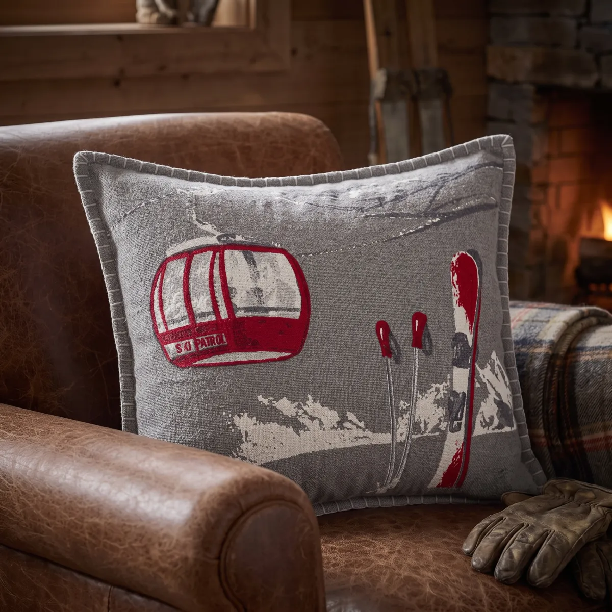 Cuscino quadrato in cotone (45 x 45 cm) Villard Grigio