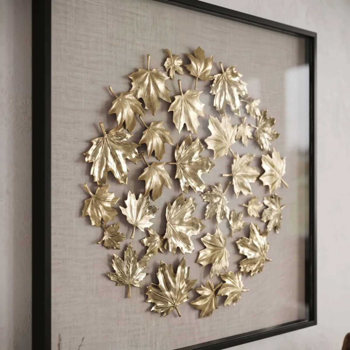 Quadro decorativo in rilievo in resina (90 x 90 cm) Akrab Oro