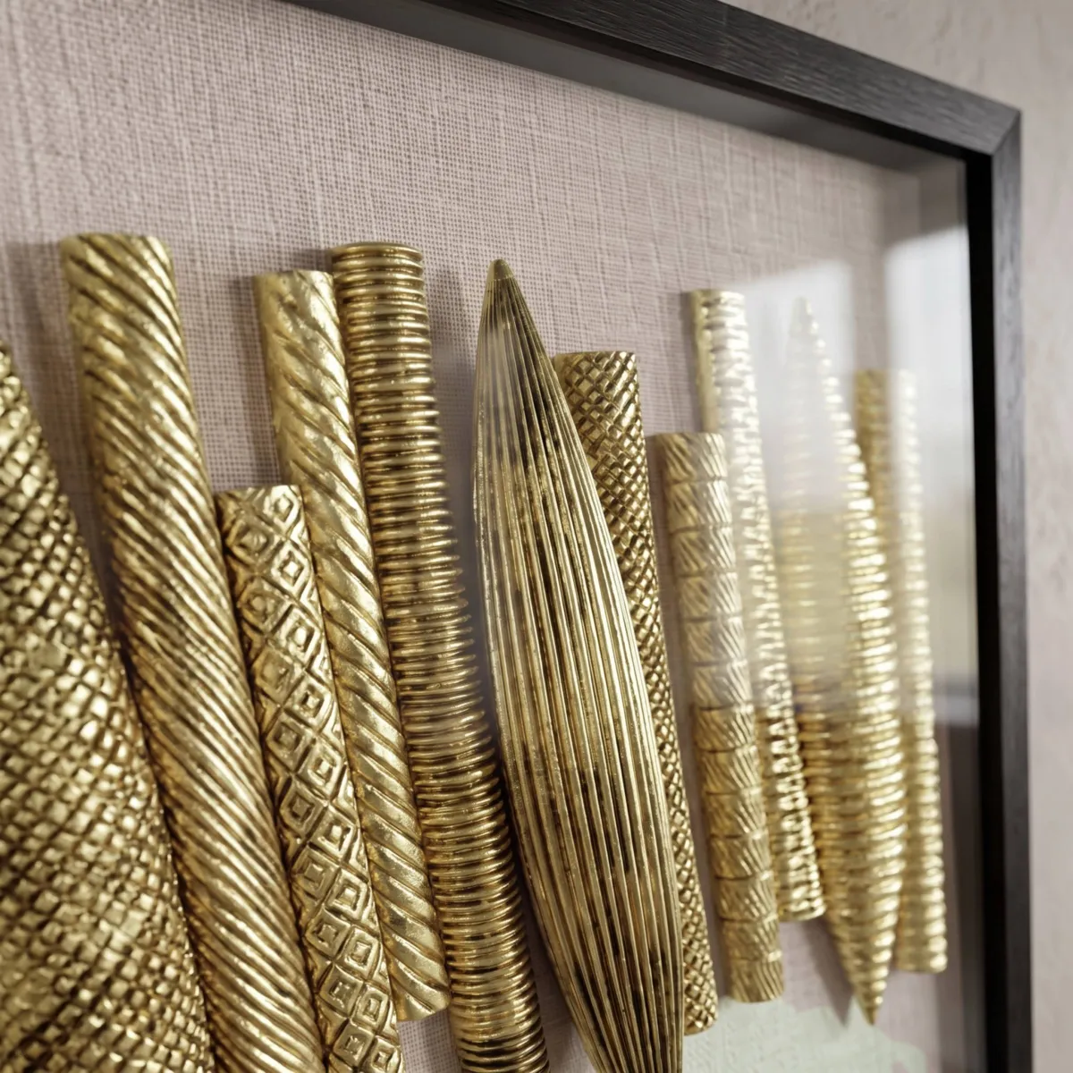 Quadro decorativo in rilievo in resina (60 x 60 cm) Erak Oro