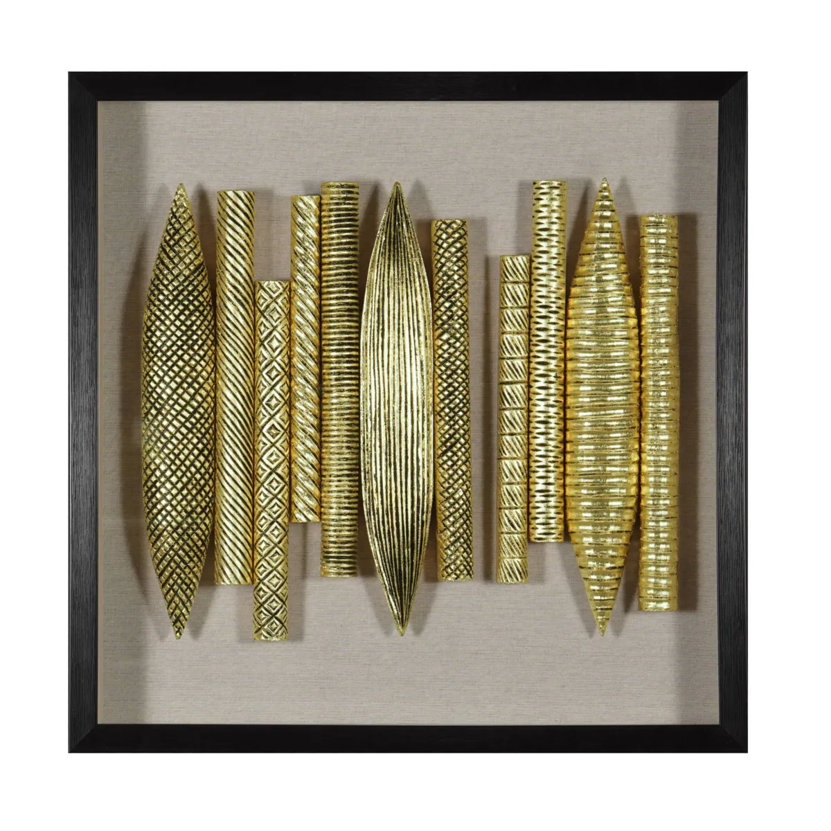Quadro decorativo in rilievo in resina (60 x 60 cm) Erak Oro