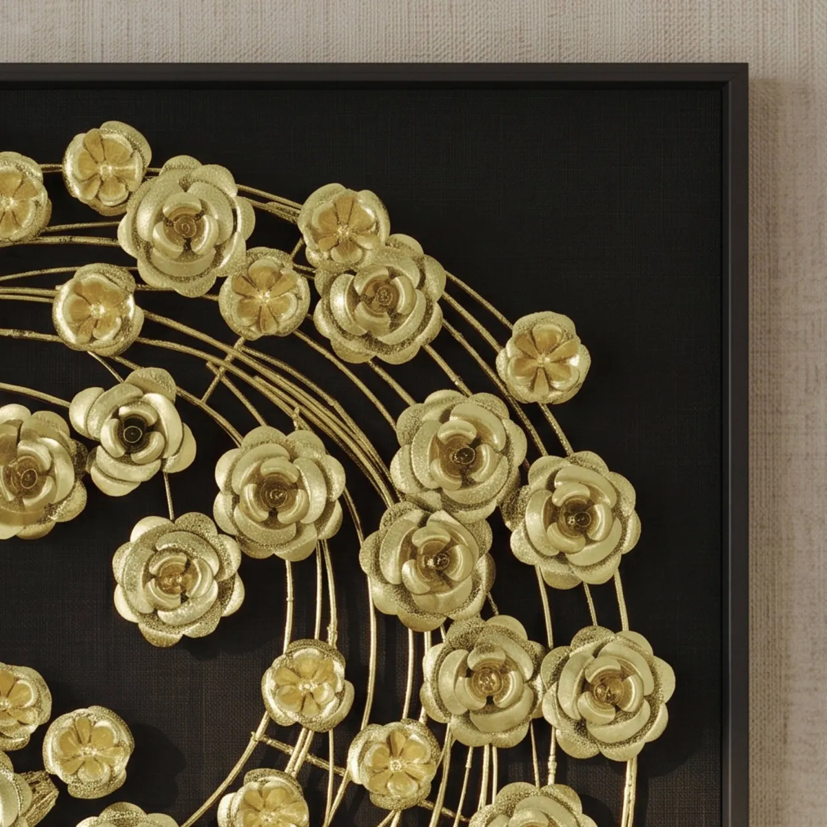 Quadro decorativo in rilievo in metallo (60 x 60 cm) Heka Oro
