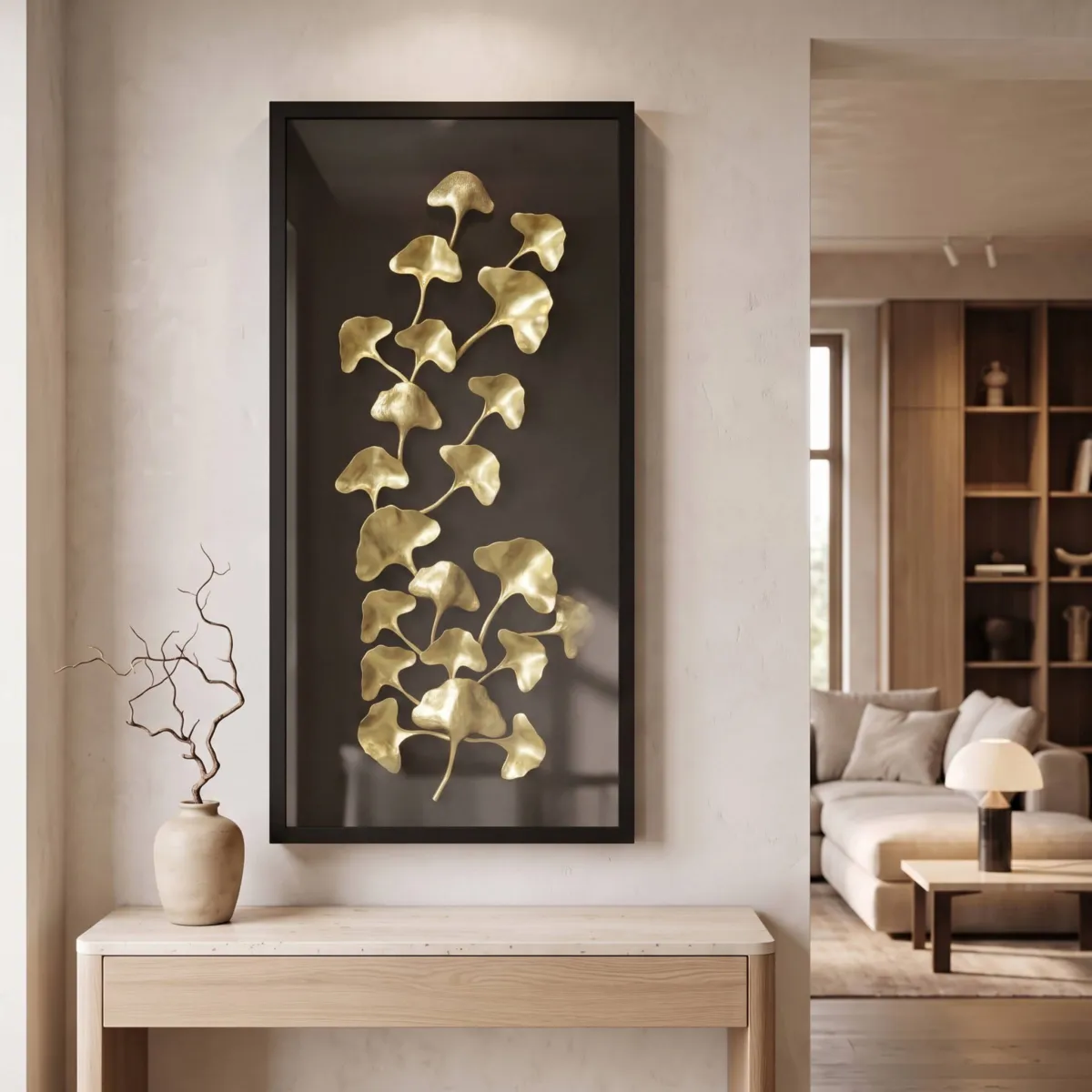 Quadro decorativo in rilievo in resina (60 x 120 cm) Nusa Oro