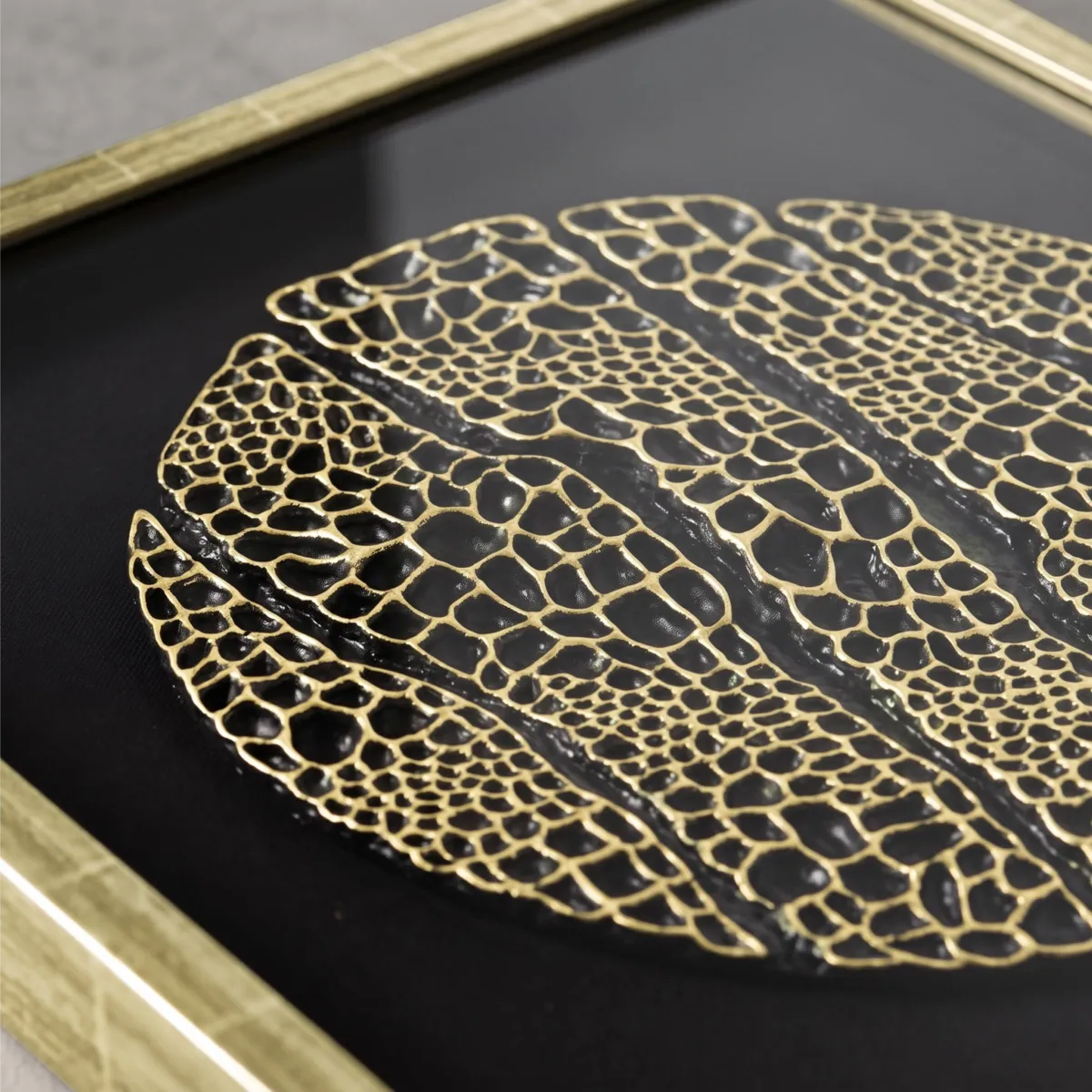 Quadro decorativo in rilievo in resina (60 x 60 cm) Sargas Oro